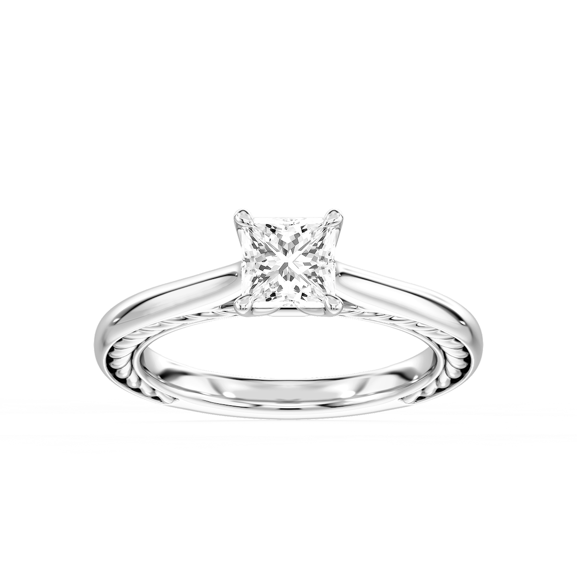 Rani 1 ctw Princess Lab Grown Diamond Lasso Rope Solitaire Engagement Ring