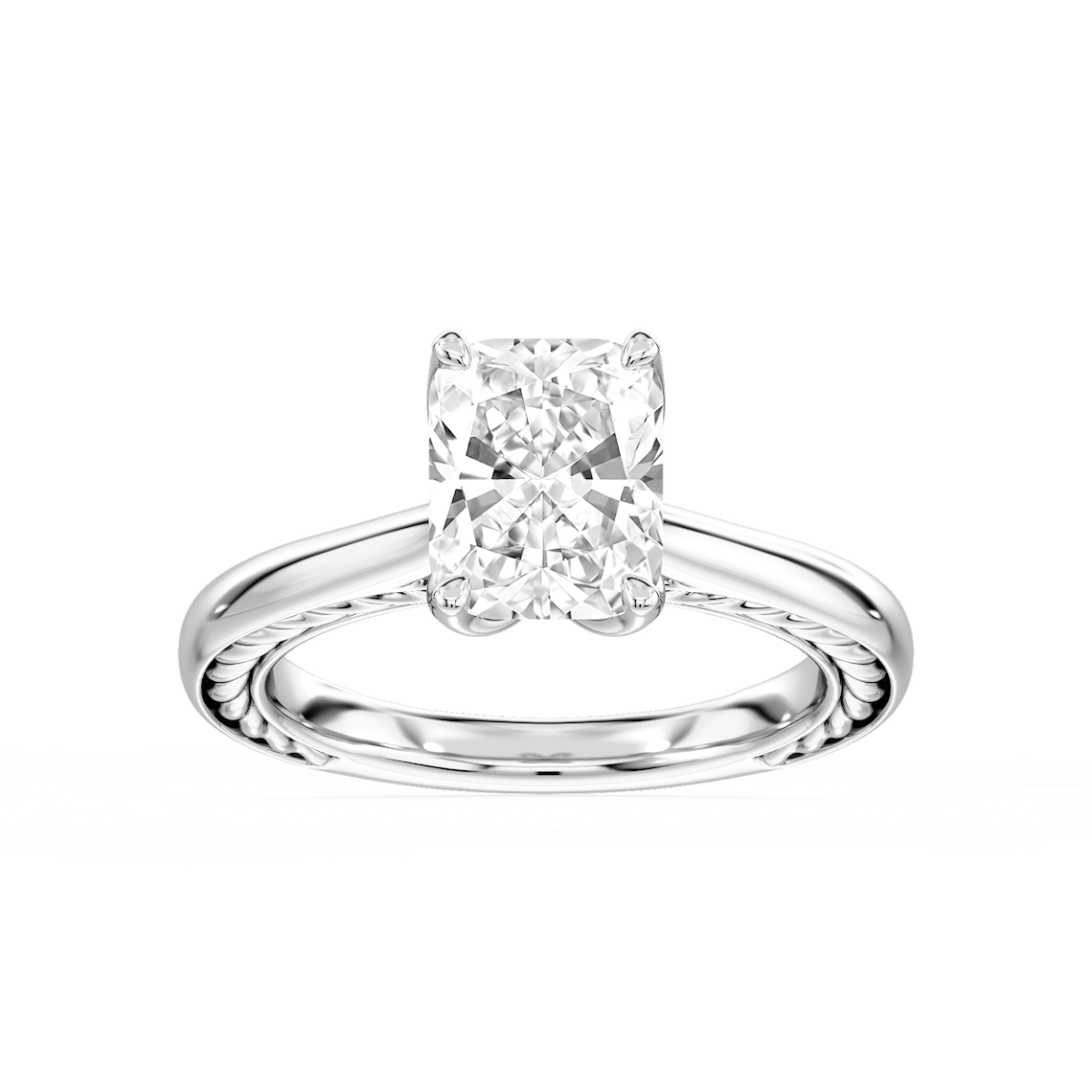 Rani 2 ½ ctw Elongated Cushion Lab Grown Diamond Lasso Rope Solitaire Engagement Ring