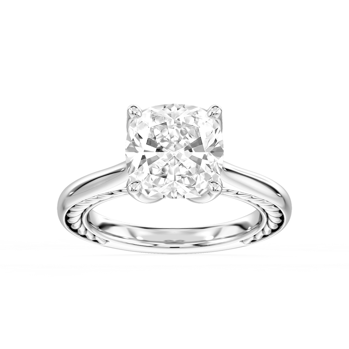 Rani 5 ctw Cushion Lab Grown Diamond Lasso Rope Solitaire Engagement Ring