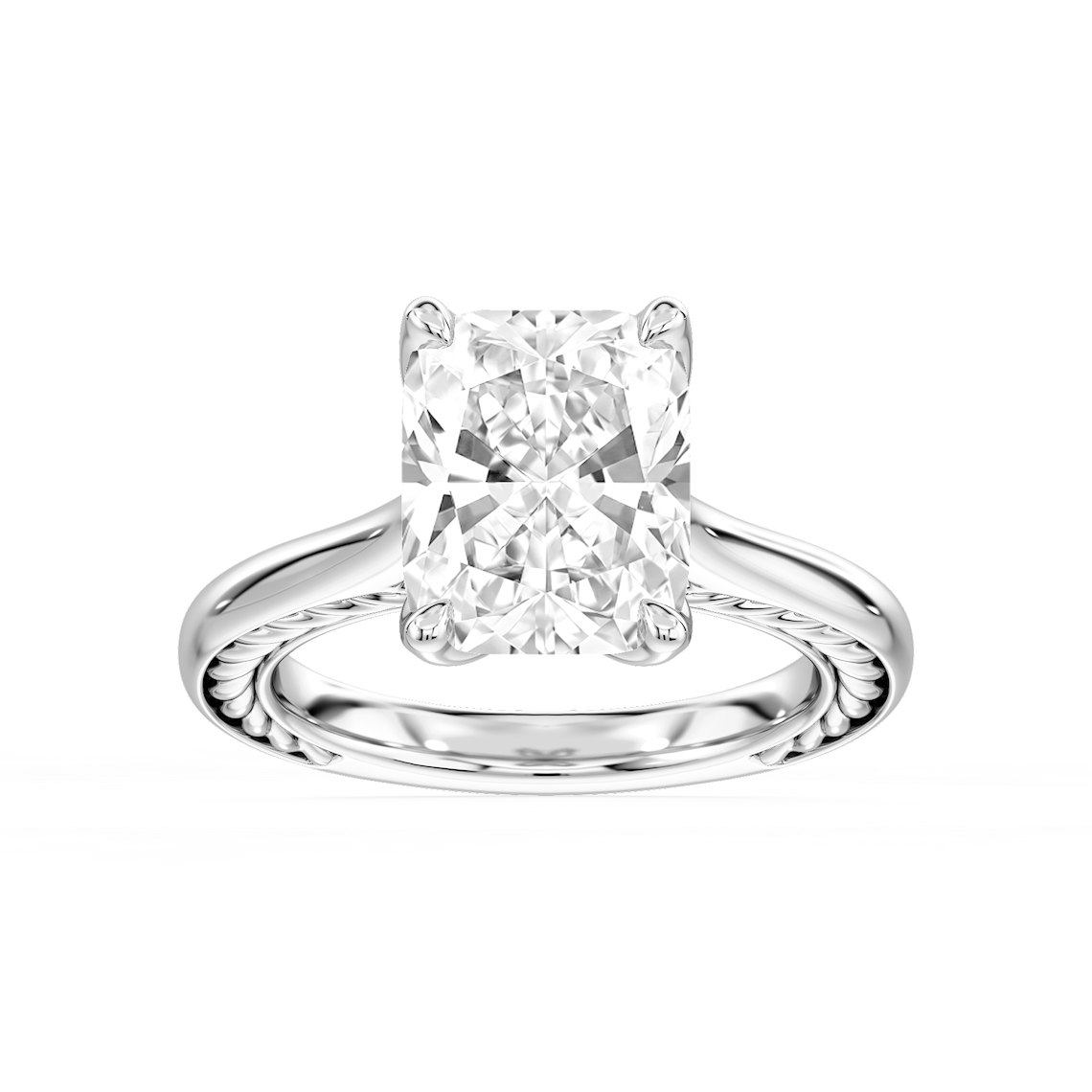 Rani 5 ctw Elongated Cushion Lab Grown Diamond Lasso Rope Solitaire Engagement Ring