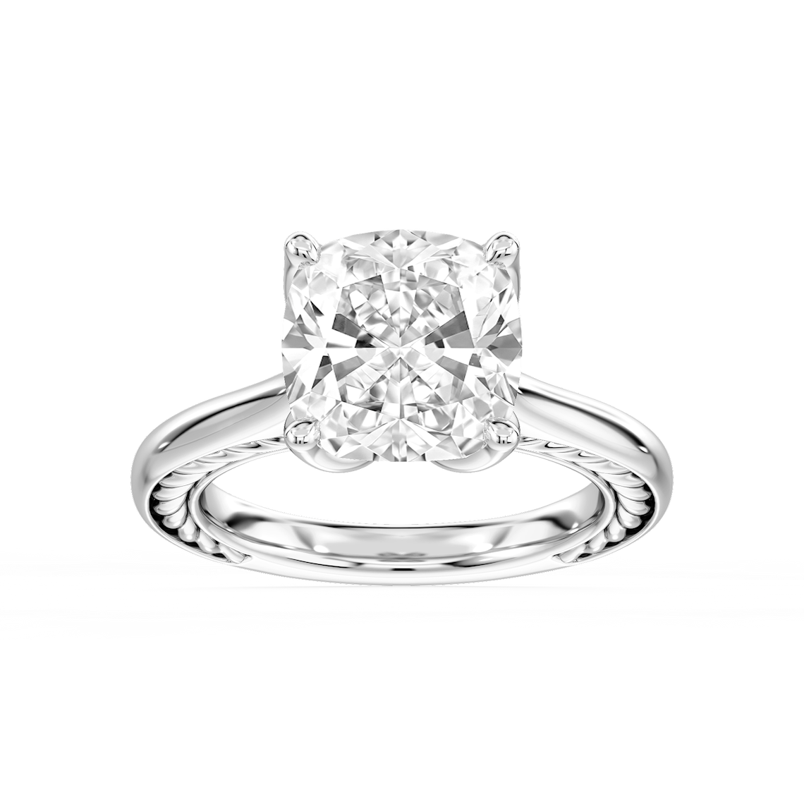 Rani 6 ctw Cushion Lab Grown Diamond Lasso Rope Solitaire Engagement Ring