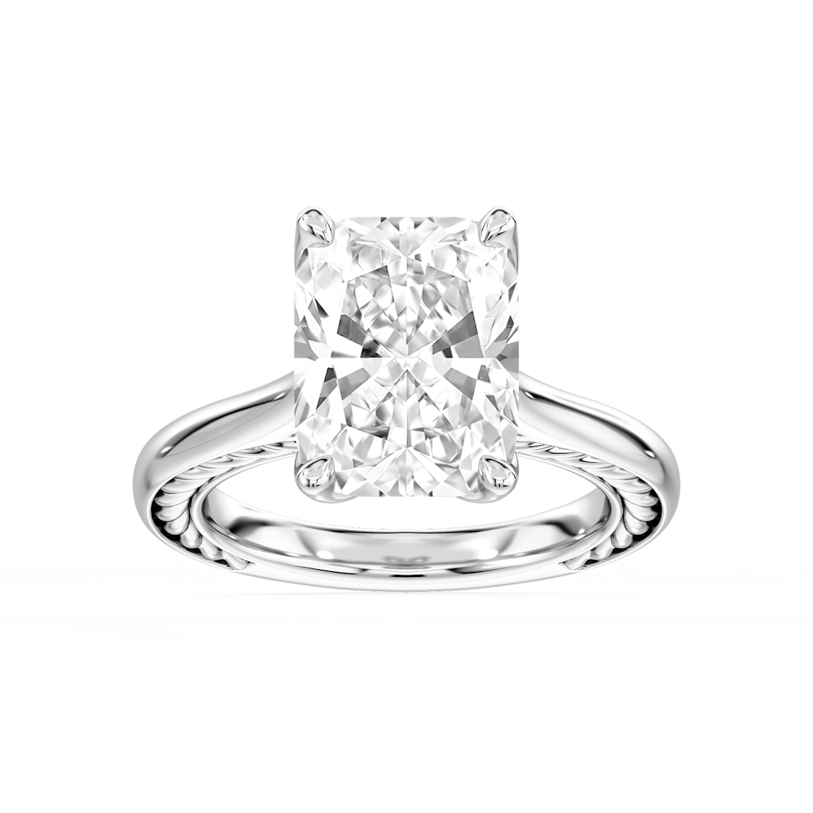 Rani 6 ctw Elongated Cushion Lab Grown Diamond Lasso Rope Solitaire Engagement Ring