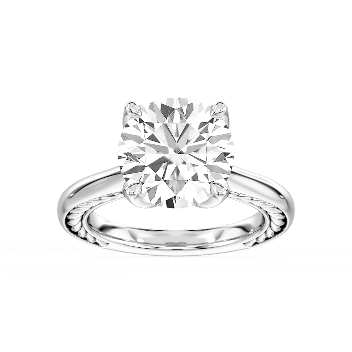 Rani 6 ctw Round Lab Grown Diamond Lasso Rope Solitaire Engagement Ring