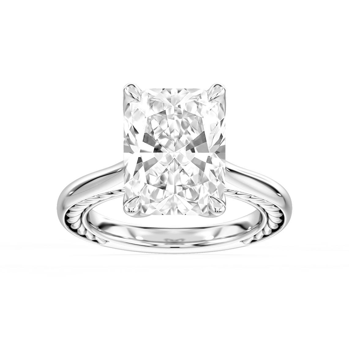 Rani 7 ctw Elongated Cushion Lab Grown Diamond Lasso Rope Solitaire Engagement Ring