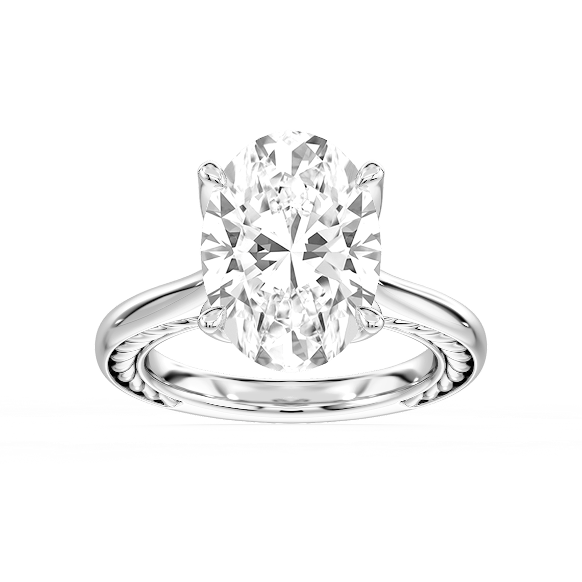Rani 7 ctw Oval Lab Grown Diamond Lasso Rope Solitaire Engagement Ring