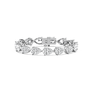 30 ctw Pear Lab Grown Diamond East West Regal Tennis Bracelet  - 7 Inches