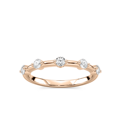 Leah 1/3 ctw Round Lab Grown Diamond Station Anniversary Band