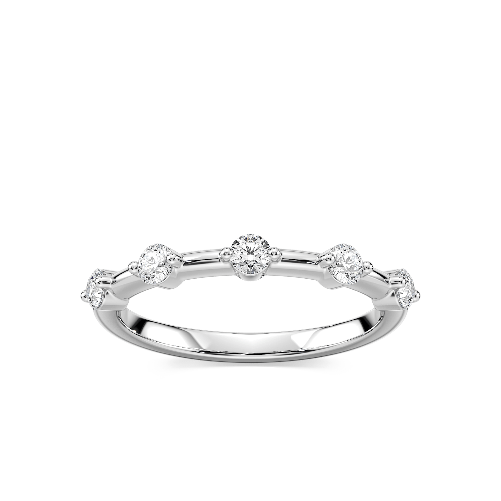 Leah 1/3 ctw Round Lab Grown Diamond Station Anniversary Band