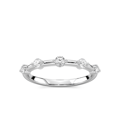 Leah 1/3 ctw Round Lab Grown Diamond Station Anniversary Band