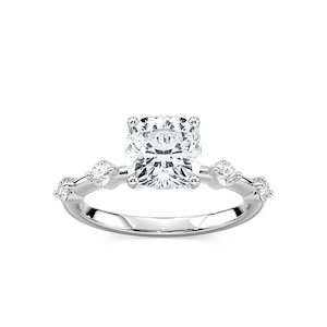 Leah Cushion Lab Grown Diamond SpacedSide Stone Engagement Ring