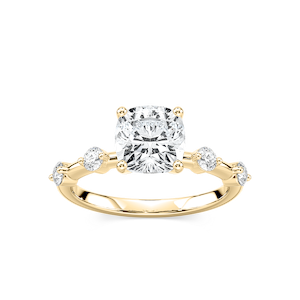 Leah Cushion Lab Grown Diamond Spaced Side Stone Engagement Ring