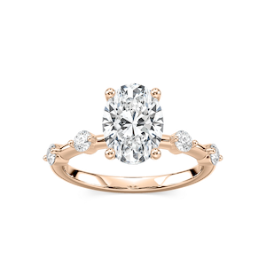Leah Oval Lab Grown Diamond SpacedSide Stone Engagement Ring