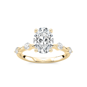 Leah Oval Lab Grown Diamond SpacedSide Stone Engagement Ring