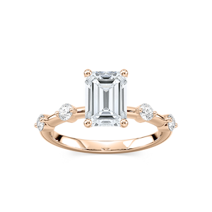Leah Radiant Lab Grown Diamond Spaced Side Stone Engagement Ring
