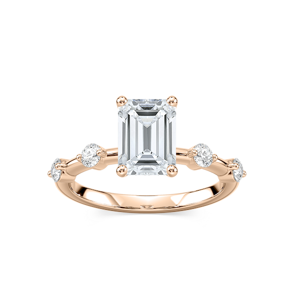 Leah Radiant Lab Grown Diamond Spaced Side Stone Engagement Ring