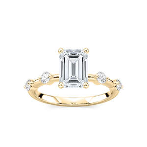 Leah Radiant Lab Grown Diamond SpacedSide Stone Engagement Ring