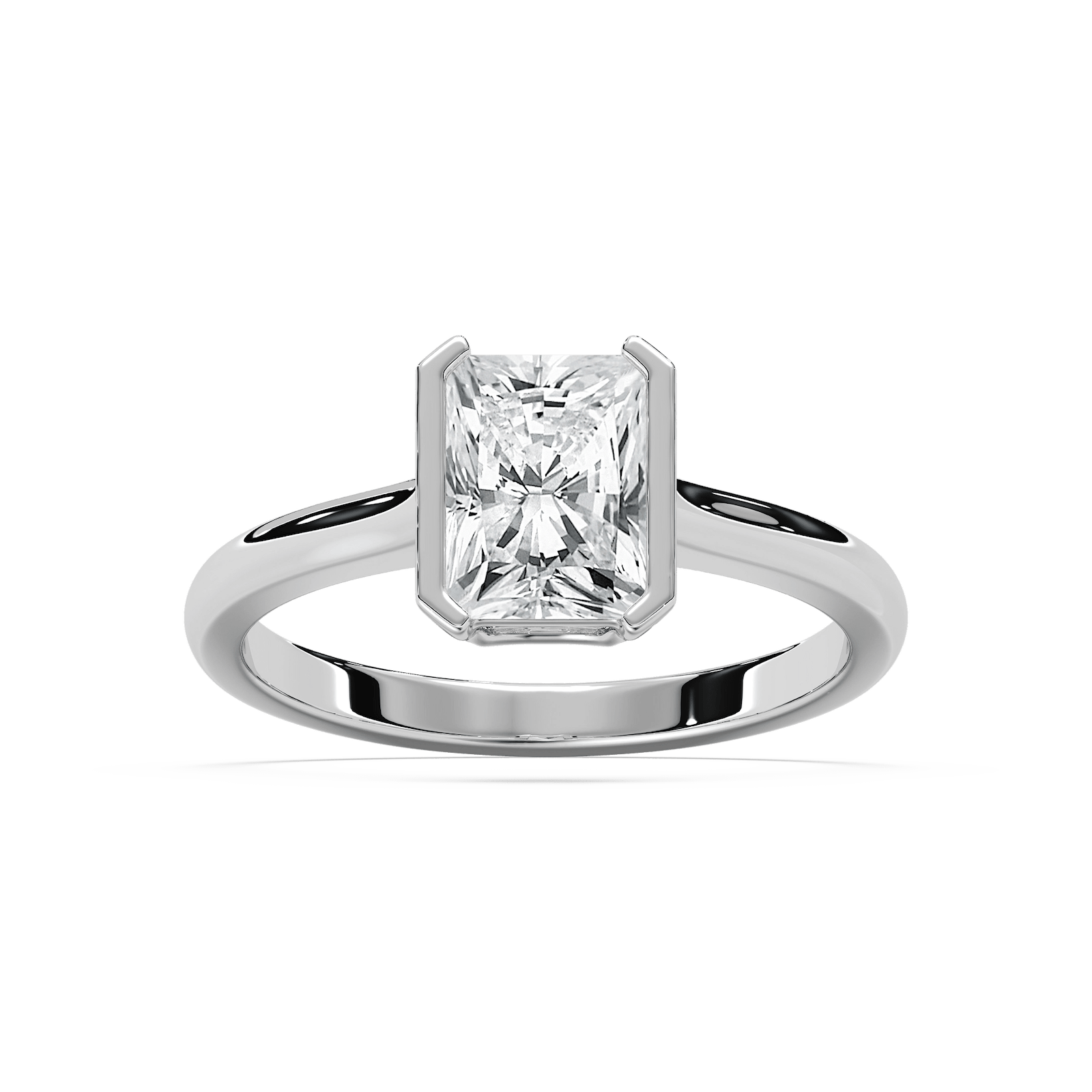 Reyna Semi Bezel Engagement Ring in Rose Gold