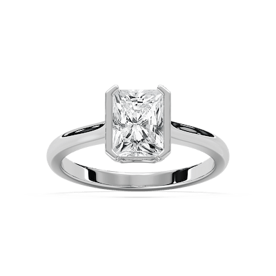 Reyna 2 ³⁄₄ ctw Radiant Lab Grown Diamond Semi Bezel Solitaire Engagement Ring