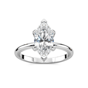 Romy Marquise Lab Grown Diamond Low Profile Solitaire Engagement Ring