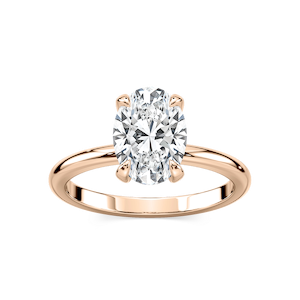 Romy Oval Lab Grown Diamond Low Profile Solitaire Engagement Ring