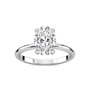 Romy Oval Lab Grown Diamond Low Profile Solitaire Engagement Ring