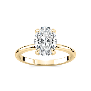 Romy Oval Lab Grown Diamond Low Profile Solitaire Engagement Ring