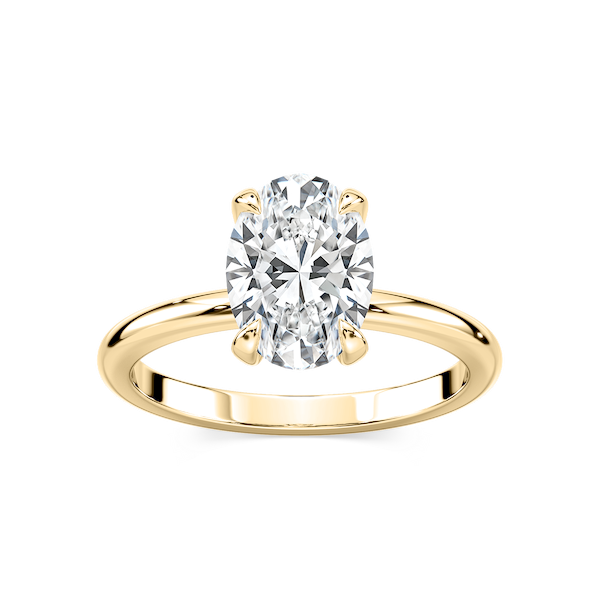 Romy Oval Lab Grown Diamond Low Profile Solitaire Engagement Ring