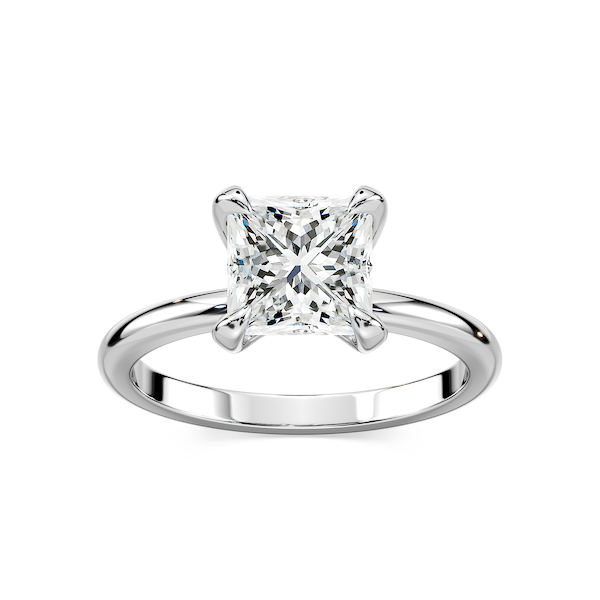 Romy Princess Lab Grown Diamond Low Profile Solitaire Engagement Ring