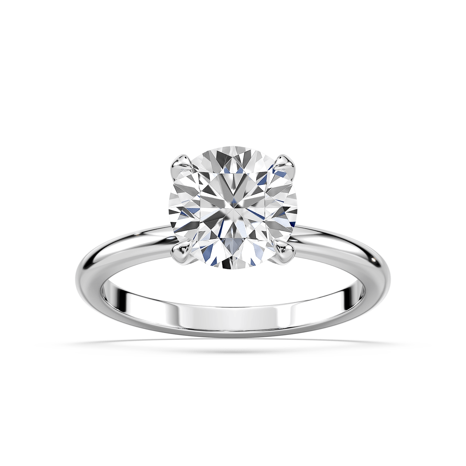 Romy Round Lab Grown Diamond Low Profile Solitaire Engagement Ring