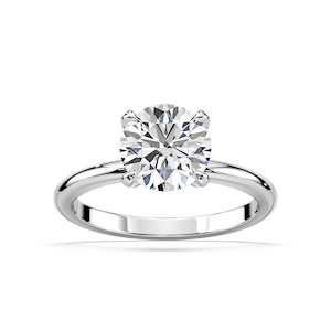 Romy Round Lab Grown Diamond Low Profile Solitaire Engagement Ring