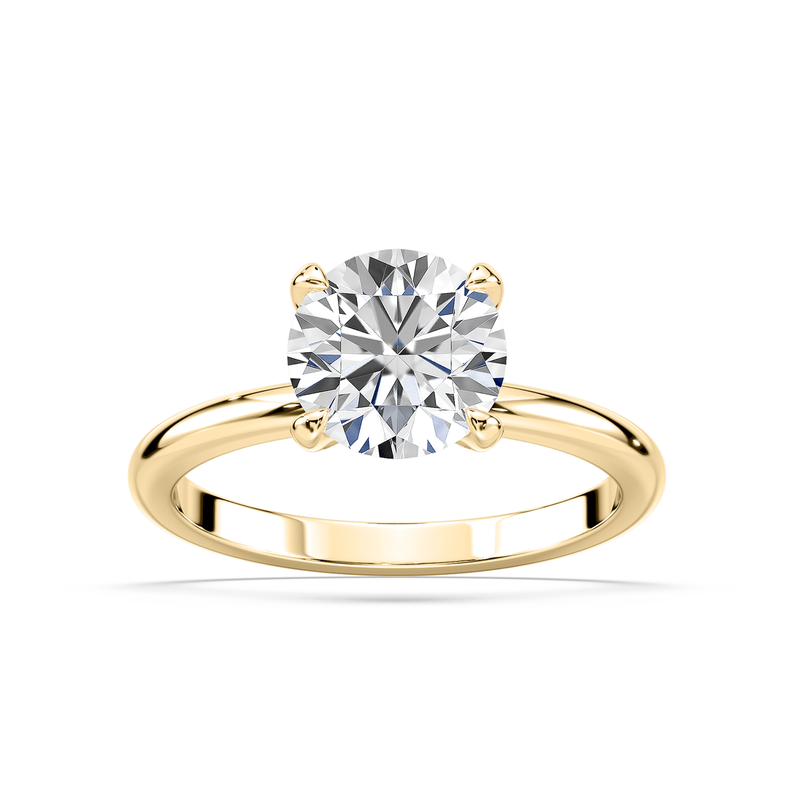 Romy Round Lab Grown Diamond Low Profile Solitaire Engagement Ring
