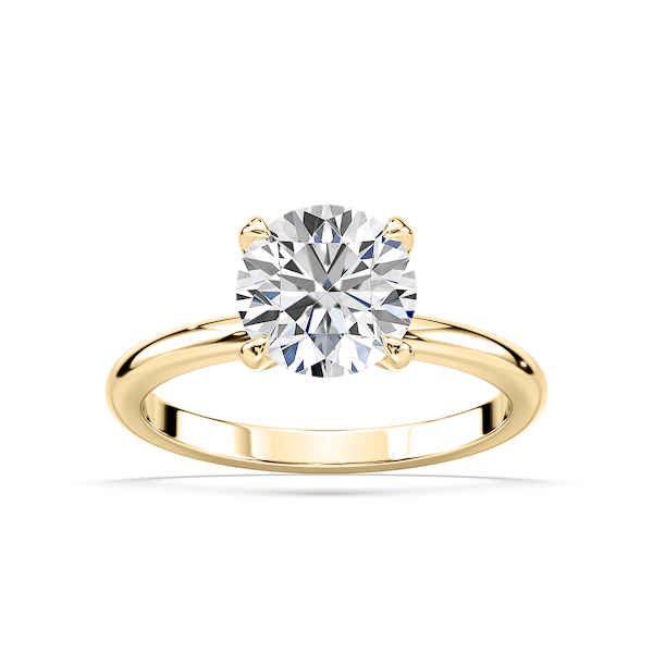 Romy Round Lab Grown Diamond Low Profile Solitaire Engagement Ring