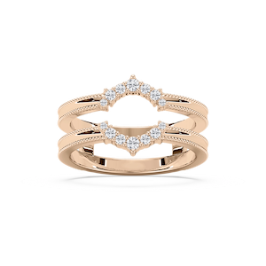 Rosalina 1/6 ctw Round Lab Grown Diamond Milgrain Enhancer Curved Band