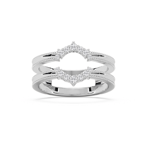 Rosalina 1/6 ctw Round Lab Grown Diamond Milgrain Enhancer Curved Band