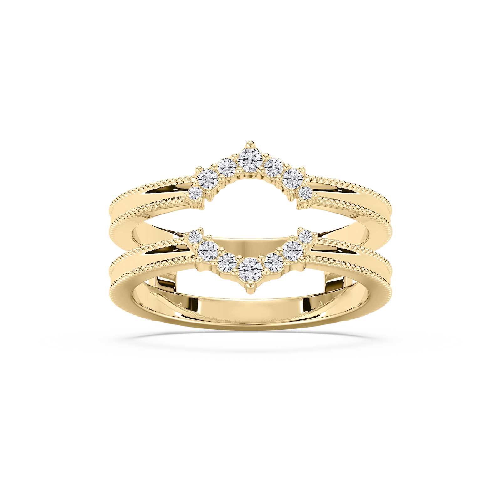 Rosalina 1/6 ctw Round Lab Grown Diamond Milgrain Enhancer Curved Band