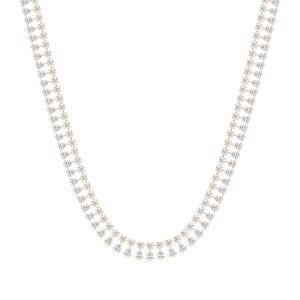 39 ¾ ctw Round and Pear Lab Grown Diamond Tennis Necklace - 18 Inches