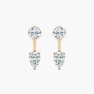 1 ctw Lab Grown Diamond Round Studs and Pear Earring Jacket Set