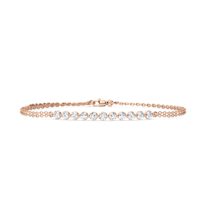1 ctw Round Lab Grown Diamond Eleven Stone Chain Bracelet  - 7 Inches