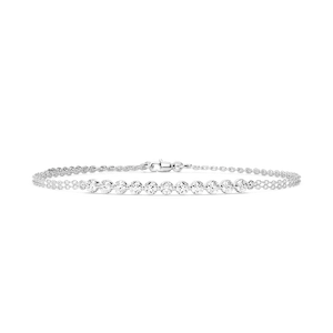 1 ctw Round Lab Grown Diamond Eleven Stone Chain Bracelet  - 7 Inches