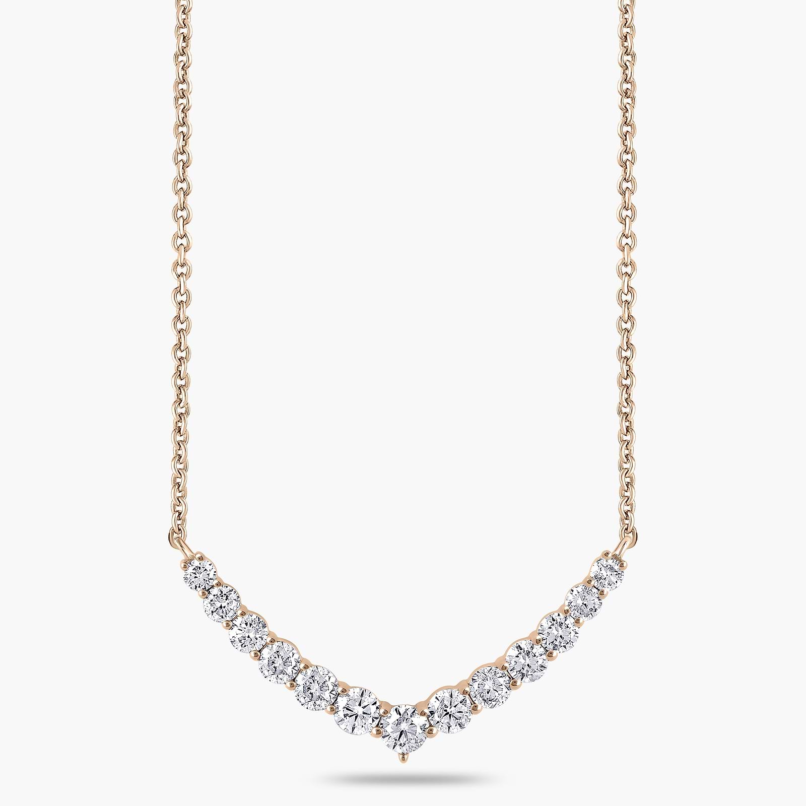 1 ctw Round Lab Grown Diamond Graduated Necklace - 18 Inches