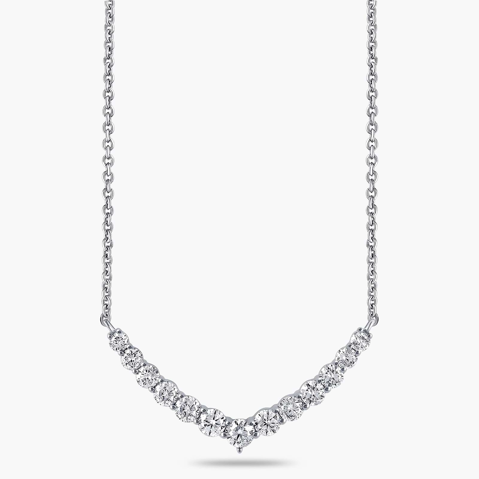1 ctw Round Lab Grown Diamond Graduated Necklace - 18 Inches