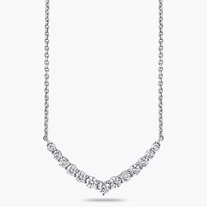 1 ctw Round Lab Grown Diamond Graduated Necklace - 18 Inches