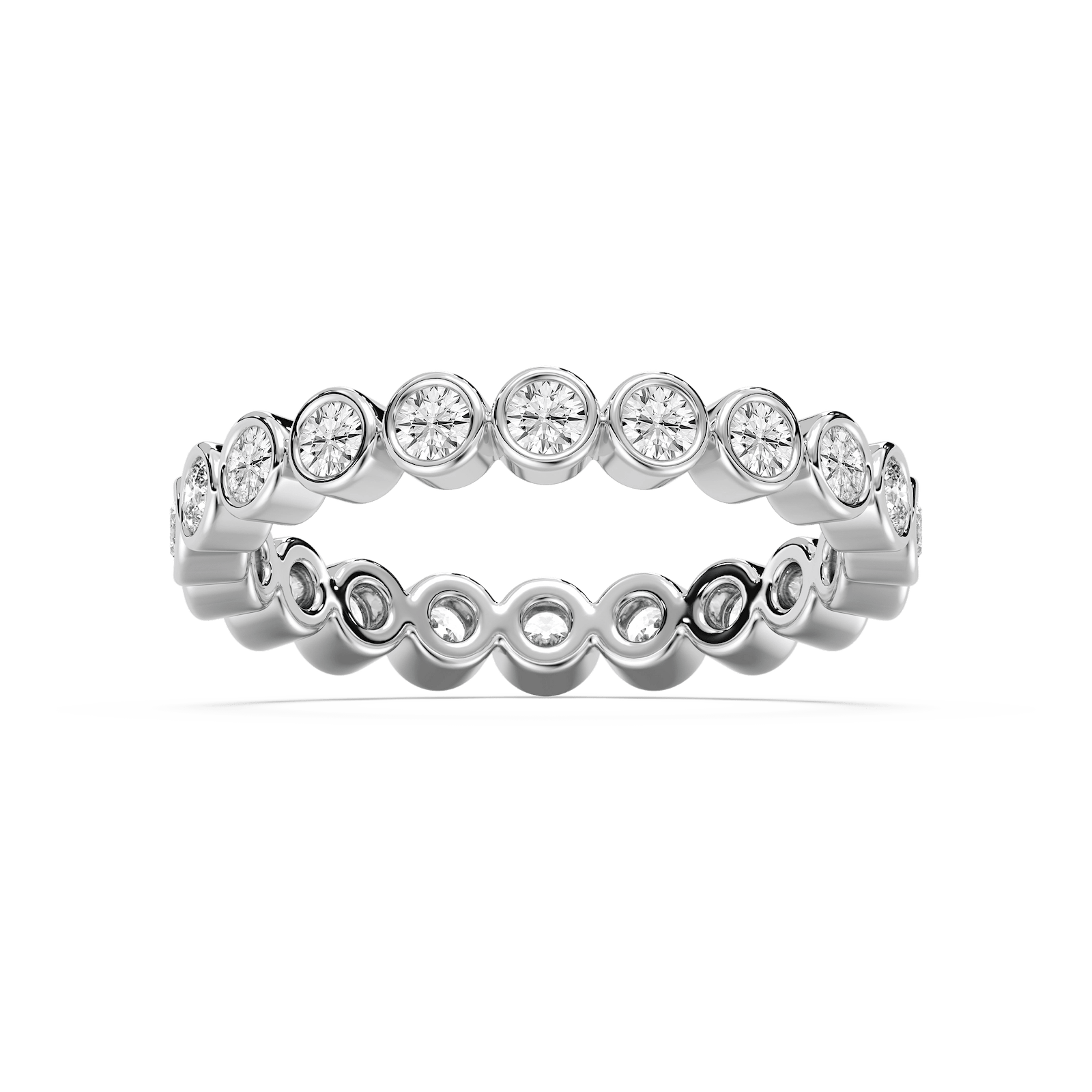 Round Full Bezel Eternity Band in Rose Gold