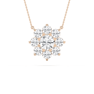2 ctw Round Lab Grown Diamond Flower Pendant - 18 Inches