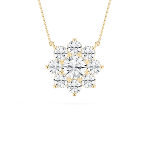 2 ctw Round Lab Grown Diamond Flower Pendant - 18 Inches
