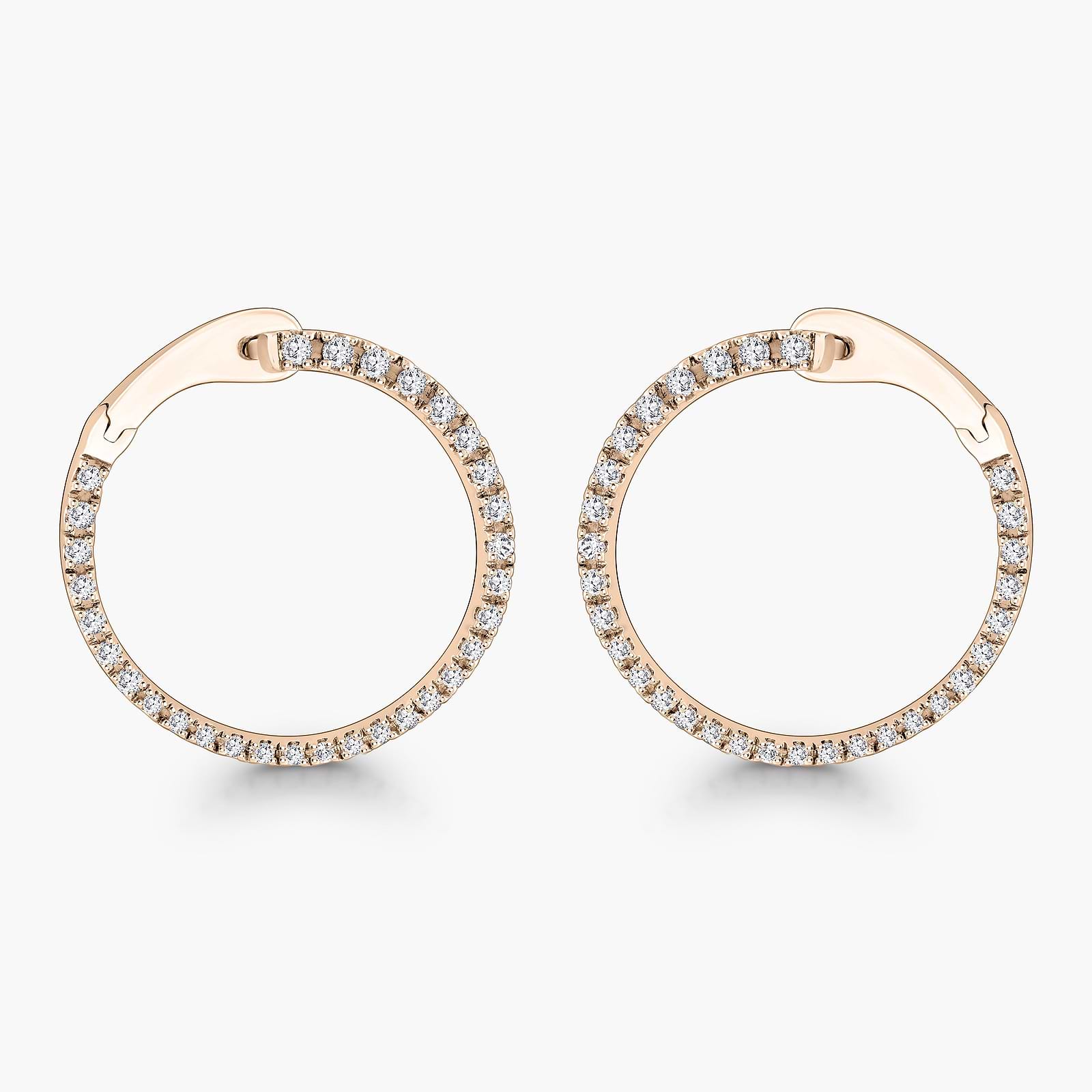 2/5 ctw Round Lab Grown Diamond Hinged Back Hoop Earrings