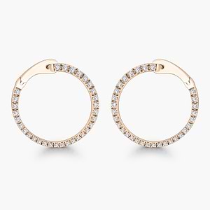 2/5 ctw Round Lab Grown Diamond Hinged Back Hoop Earrings