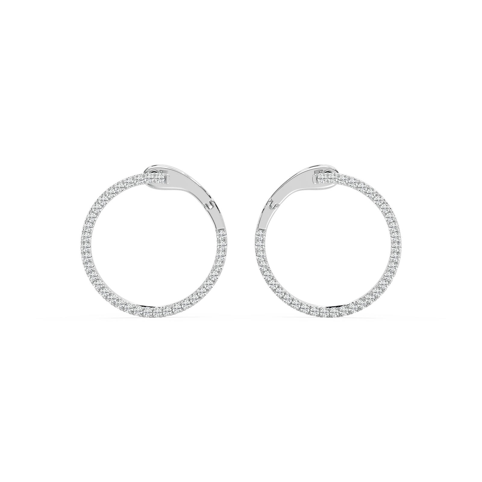 2/5 ctw Round Lab Grown Diamond Hinged Back Hoop Earrings