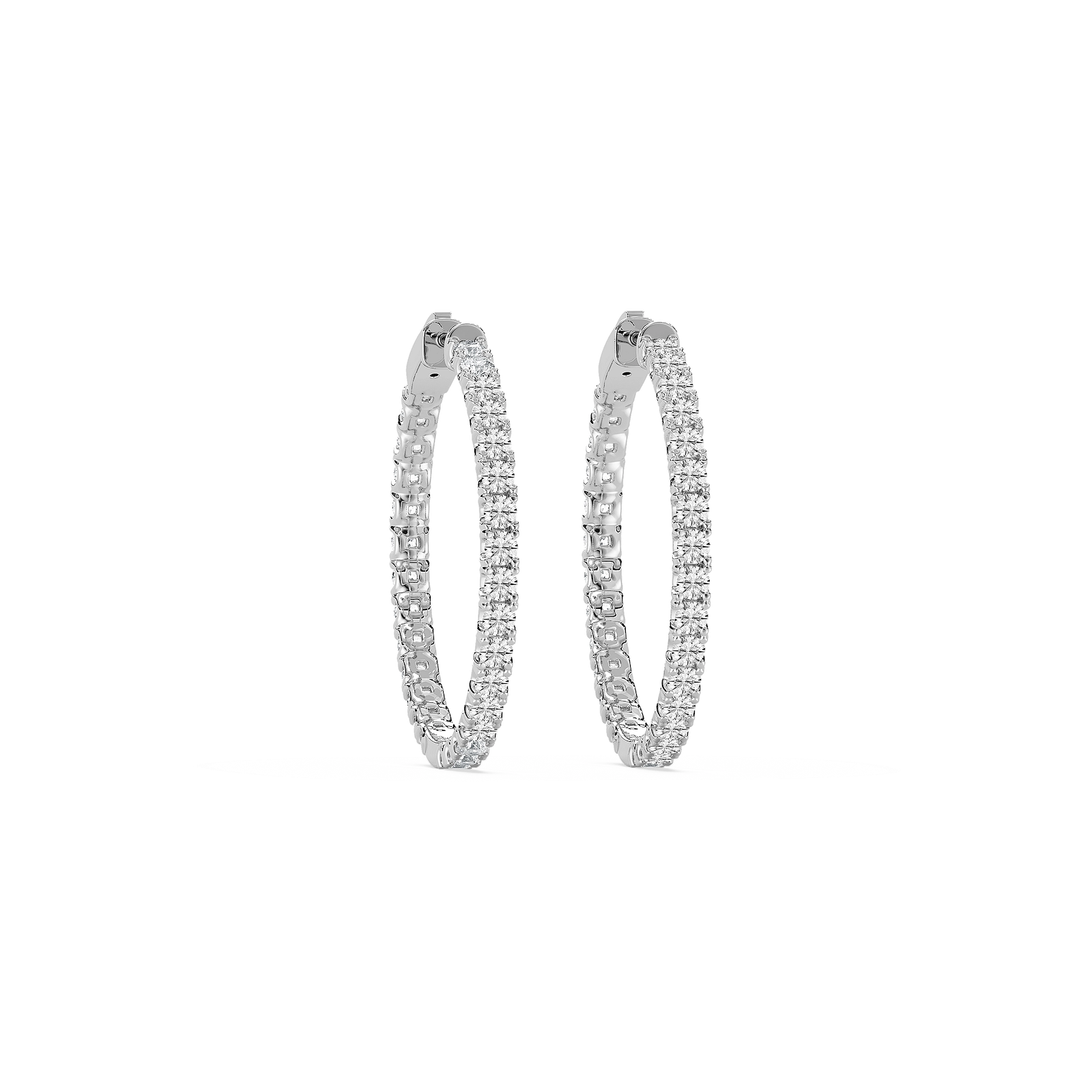 Round Lab Grown Diamond Inside-Out Hoop Earrings