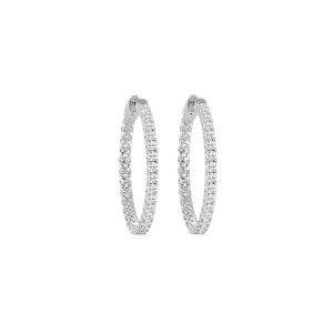 Round Lab Grown Diamond Inside-Out Hoop Earrings